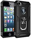 for iPhone 7 Case/iPhone 8 Case, Kinoto Lifeproof Cases with Ring for Apple iPhone 7/8 4.7" Qi Slim Silicone Hard Transparent Cover Hybrid Shock Absorption Thin Rugged Soft TPU (Black)