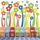 StickMe 'Colourful Flowers - Kids - Baby - Nursery Pre School Kinder Garden Wall Sticker' -SM056 (Multi Colour, Vinyl - 95cm X 65 cm)
