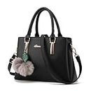 Top Handle Satchel Handbags girls Messenger Bag for Women Purse Tote Bag (Black)
