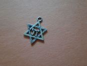 Chai Chi in Star of David Pewter Pendant / Charm