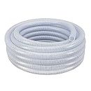 2" x 25' HydroMaxx Clear Flexible PVC Suction and Discharge Hose with White Reinforced Helix