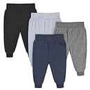 Gerber Baby Boys' 4-Pack Microfleece Pants, Navy/Gray, 3-6 Months