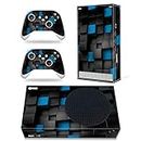 Skin for Xbox Series S, Whole Body Vinyl Decal Protective Cover Wrap Sticker for Xbox Series S Console and Wireless Controller (Blue&Black Block)
