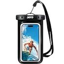 JOTO Waterproof Phone Pouch Cellphone Dry Bag Case for iPhone 15 14 13 12 Pro Max Xs Max XR X 8 7 6S Plus SE, Galaxy S23 S22 S22+ S21 FE up to 7" -Black