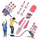Rocket Launcher for Kids, Outdoor Toys for Kids Ages 6-12, Portable Space Toy Summer Game Shooting 3 Stomp Rocket at Once, Birthday for Boys Girls Toddler 6 7 8 9 10+ Year Old