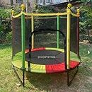 Shopster 55 inch Trampoline with Safety Net for Kids Indoor & Outdoor Anti-Rust Frame, U Shaped Legs, Jumping for Adults Big Size, Kids Jumping Trampolines, Trampoline for Kids Indoor - Multicolour
