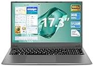 SGIN 17.3 Inch Laptop 8GB DDR4 512GB SSD (TF 512GB), Celeron Dual-Core Processor(Up to 2.8GHz), 2xUSB 3.0, Dual Band WiFi, Bluetooth 4.2, FHD 1920x1080 Notebook Ships with Keyboard Film in 8 Languages