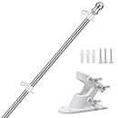 diig 6.2FT Flag Pole Kit,Stainless Steel Heavy Duty Flagpole and Flag Mounting Bracket, Rustproof for Outdoor Garden Roof Walls Yard Truck(Give Away Bracket)