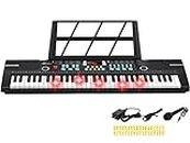 24HOCL Keyboard Pianos 61 Lighted Keys, Musical Digital Teclado Piano keyboards 100 Rhythms LCD Display for Kids Adult Beginners (Black)