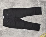 Pantalones de mezclilla rectos clásicos para mujer Levi's talla grande 16W negros mezcla algodón con cremallera