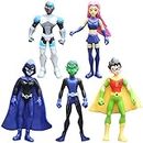 5 Piece Teen Titans Figure, Hilloy Teen Titans Mini Figures Set, Teen Titans Figure Decoration Figure Models Statues Collection Decoration Action Figures Cake Toppers Party Supplies for Kids