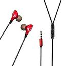 Hitage HP-139+ Audio Loop Compatible for All Device Phones Wired Headset (Red, Black, in The Ear)