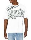 Lacoste Contemporary Collection's Men's Short Sleeve Loose Fit Large Croc Graphic Tee Shirt, White, Large