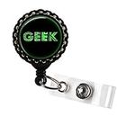Geek Black and Green Resin Retractable Badge Reel ID Holder
