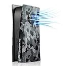 PEPPER JOBS Camouflage Vent Heat PS5 Console Cover Hard Shockproof PS5 Console Skin Case ABS Anti-Scratch Dustproof for PS5 Console Disc Edition(Camouflage Vent Heat PS5 Console Cover)