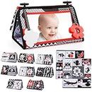 Baby Mirror Tummy Time Toys: 3 In 1 Black White High Contrast Baby Mirror with Book & Mat Easter Basket Stuffers Montessori Toy for 0 3 6 9 12 Months Newborn Gifts for Boy Girl Sensory Infant Toy 0-6