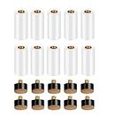 NUDFSY 10 Sets Pool Cue Tips, Cue Tips, White Pool Cue Stick Ferrules 12mm Cue Screw-On Replaceable Tips Billiard Accessories for Billiards/Pool Leisure Sports/Game Room