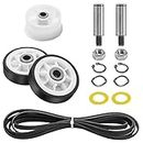 12001541 303373K Dryer Drum Roller Kit, Dryer Drum Support Roller Kit, WP33002535 Dryer Drum Belt & WP6-3700340 Dryer Idler Pulley, Compatible with Maytag, Kenmore, Crosley Clothes Dryer
