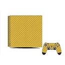 GADGETS WRAP Premium Material Controller & Console Skin Vinyl Decal Sticker Compatible with PS4 Pro - Gold Carbon