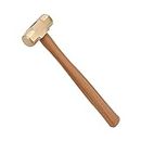 PandaHall 1 Pfund Messing Hammer Aus Massivem Messing Mit Holzgriff Für Werkzeuge Zur Herstellung von Schmuck, 298x76x30 mm