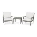POLYWOOD® Braxton 3-Piece Deep Seating Set Plastic in Gray | Outdoor Furniture | Wayfair PWS495-2-GY152939