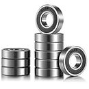 Donepart 1/2 inch Bearings, 1/2 x1-1/8 x5/16 inch R8-2RS Double Rubber Sealed Roller Bearings, ABEC3 Precision for Electric Motor, Wheels, Home Appliances, Garden Machinery (10 Pack)
