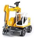 ksmtoys Lena Liebherr A918 Litronic Excavator Toy Truck, Yellow and White, Fully Operational Realistic Model in Scale 1:15