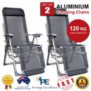 Set of 2 Camping Chairs Foldable Adjustable Outdoor Hunting Fishing Folding Seat