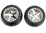 Traxxas 3773 Anaconda Tires Pre-Glued on All Star Chrome Wheels (pair) (electric rear)