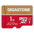 [5 Jahre kostenlose Datenwiederherstellung] GIGASTONE 1TB Micro SD Karte, 4K Kamera Pro MAX, bis zu 150/140 MB/s, MicroSDXC Speicherkarte für Gopro Drohne DJI Switch, A2 V30 U3 +Adapter.