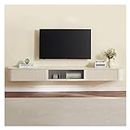 TRESORS Floating Tv Stand Wall Mounted Home Modern Floating TV Stand Cabinet with 2 Drawers & Open Shelve and Door Wall Mounted, Wooden Entertainment Center for TV Floating Tv Console