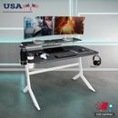 Home Office Ergonomic Gaming Working Desk Rust Resistant With Shelving MDF Panel
