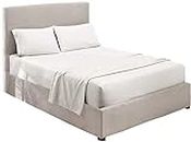 Linen affairs Brushed Microfiber Hypoallergenic Sheets – Luxury Bedding Set with Flat Sheet, Fitted Sheet, 2 Pillow Cases - Queen - White Solid