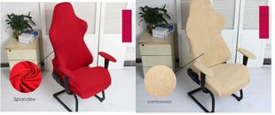 4 piezas/juego de fundas cálidas para sillas de juego elásticas + almohadillas reposabrazos lana de cordero cojines de spandex