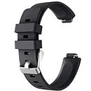TASLAR Adjustable Soft TPU Silicone Sports Bracelet Replacement Accessories Wristband Strap Band Watch Bands for Fitbit Inspire 3 / Inspire 2 / Inspire HR/Ace 2 Fitness Tracker (Black, Size: Large)