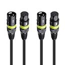 Cable Matters 2-Pack 22AWG Stage Light DMX Cable 10 ft / 3m with 3-Pin XLR Connector