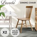 Levede 2x Dining Chairs Kitchen Windor Chair Natural Wood Cafe Lounge Seat Oak