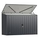 Goplus 6.3 x 2.8 FT Metal Outdoor Storage Shed, nap-on Structures for Efficient Assembly, Color Steel Utility Storage Cabinet w/Lockable Door, Yard Garden Sheds for Bike, Trash Cans, Gardening Tools