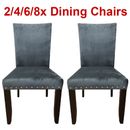 2/4/6/8x  Dining Chairs Kitchen Cafe Chair Lounge Room Retro Padded Seat