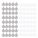 OBSEDE 80pcs Pendant Bezels and Clear Cabochon Domes Set for Photo Pendant Resin Craft Jewelry Making, 40pcs Silver Pendant Trays with 40pcs Transparent Glass Cabochons 1 inch/25mm Matching