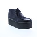 Clarks Wallabee ELVTD 26160832 Womens Black Leather Wedges Heels Shoes 6.5