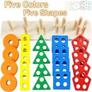 Montessori Toys for 1 2 3 Year Old Boys Girls Wooden Sorting Stacking Toys Kids
