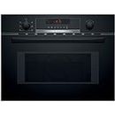 Bosch Home & Kitchen Appliances Bosch Serie 4 CMA583MB0B - Horno microondas integrado con aire caliente, 45 cm, color negro