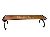 Hafeesaw Fabs Garden Bench with 4 FRP Fiber Streep Without Back and Arm Rest 3 Seater Outdoor Garden Benches Waterproof | Park Bench for Home | Living Room | Terrace Balcony | Patio (Brown)