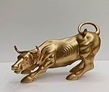 Das Traders Charging Bull 7 Inches Brass Showpiece for Home Decor, 1.5 Kg, Multicolored, Standard Home and decore