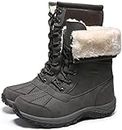 Mens Snow Duck Boots Waterproof Insulated Warm Fur Lined Winter Boots Non Slip Rubber Hiking Boots Casual Outdoor