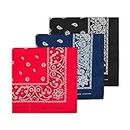 Levi’s All-Gender Multi-Purpose Bandana Gift Sets - Headband, Wrap, Protective Coverage, Black/Navy/Red, Pack 6