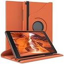 EAZY CASE - Custodia per tablet per Samsung Galaxy Tab A 8.0 2019, 8 pollici, Smart Cover Tablet Case Rotationcase da appoggiare, girevole a 360°, con funzione leggio, in ecopelle, colore arancione