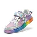 DREAM PAIRS Toddler Boys Girls Sneakers Casual Little Kids Walking Shoes Rainbow/Silver Size 12 Little Kid SDFS2308K
