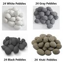 24 PCS Ceramic Pebbles For Gas Ethanol Fireplace,Stove,Fire Pits,Four colors